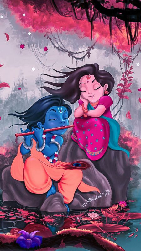 Cute Radha Krishna Wallpaper Download | MobCup