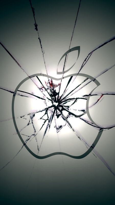 Damage Display - Apple Logo - Cracked Screen Wallpaper Download | MobCup