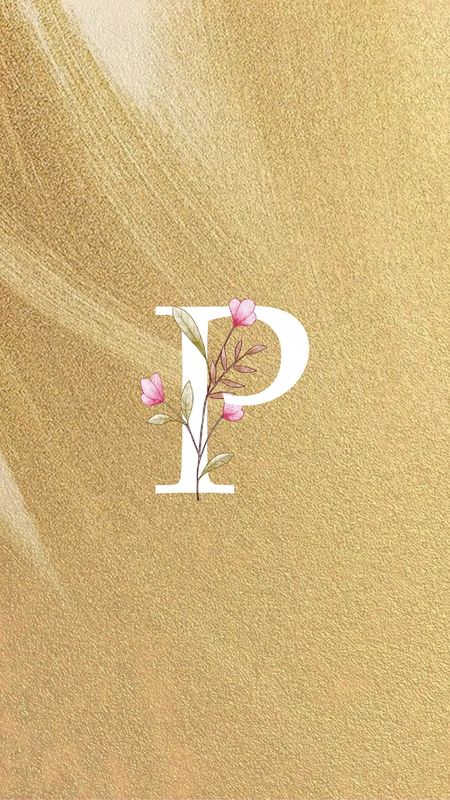 P Letter Design With PInk Flower Wallpaper Download | MobCup