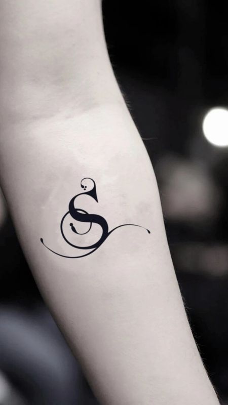S Name Letter - Tattoo - Black And White Wallpaper Download | MobCup
