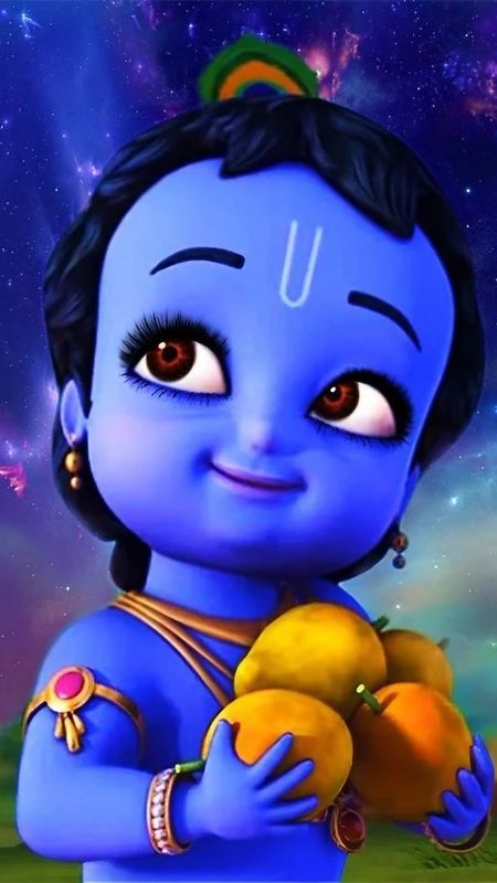 Little Krishna Hd - Liittle Krishna With Mangoes Wallpaper Download ...