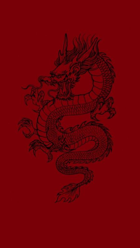 Chinese Dragon - Red Background Wallpaper Download | MobCup
