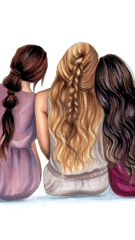 3 Friends - Beautiful - Hair Style Wallpaper Download | MobCup