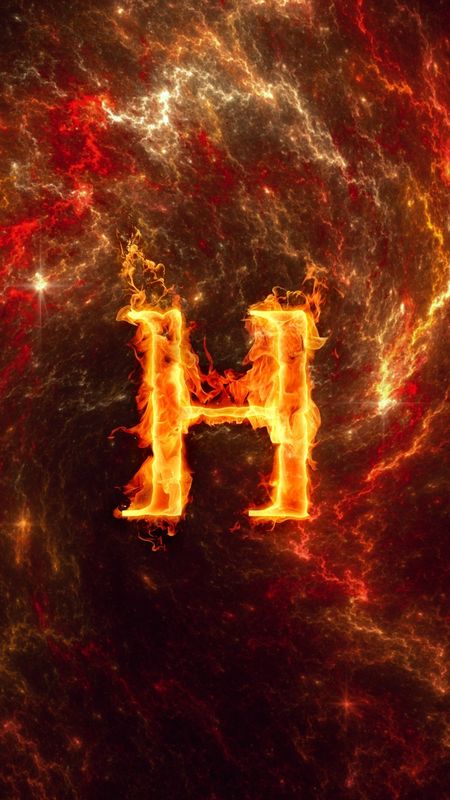 H Letter With Fire Design Wallpaper Download | MobCup