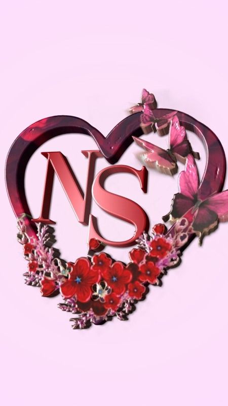 N S Love - Heart With Flowers Wallpaper Download | MobCup
