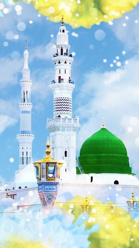 Dome and Minarets of Masjid Nabavi Stock Image - Image of lights, ramadhan:  63212595