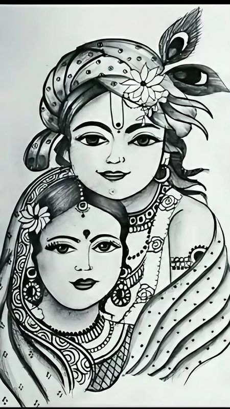 Krishna Sketch Wallpapers  Top Free Krishna Sketch Backgrounds   WallpaperAccess