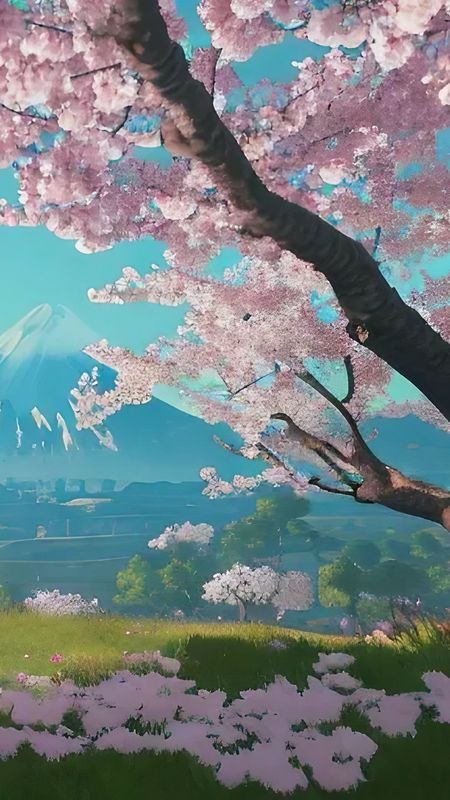Sunrise Cherry Blossom Rice Field Anime Scenery 4K Wallpaper iPhone HD  Phone 50h