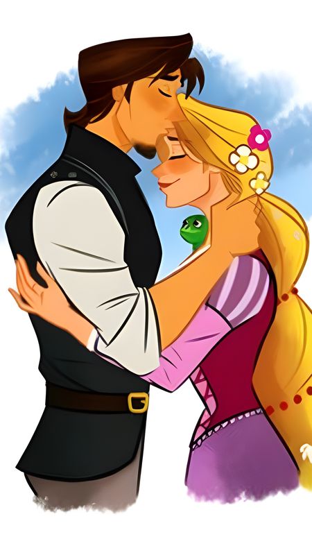 rapunzel and flynn kiss