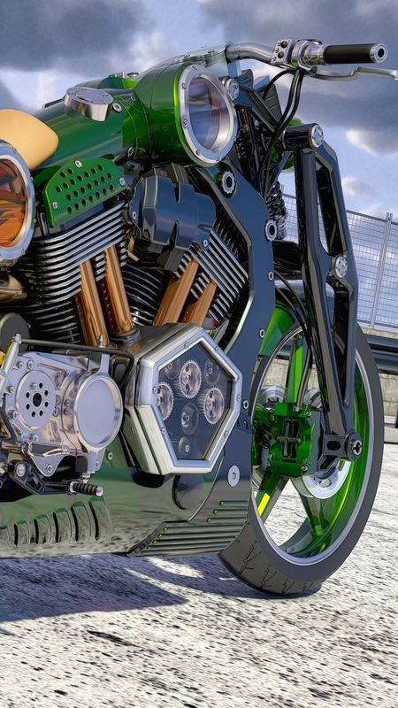 3d Bike - Green Color Wallpaper Download | MobCup