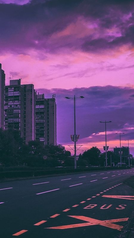 Aesthetic - City Evening - Street Background Wallpaper Download | MobCup