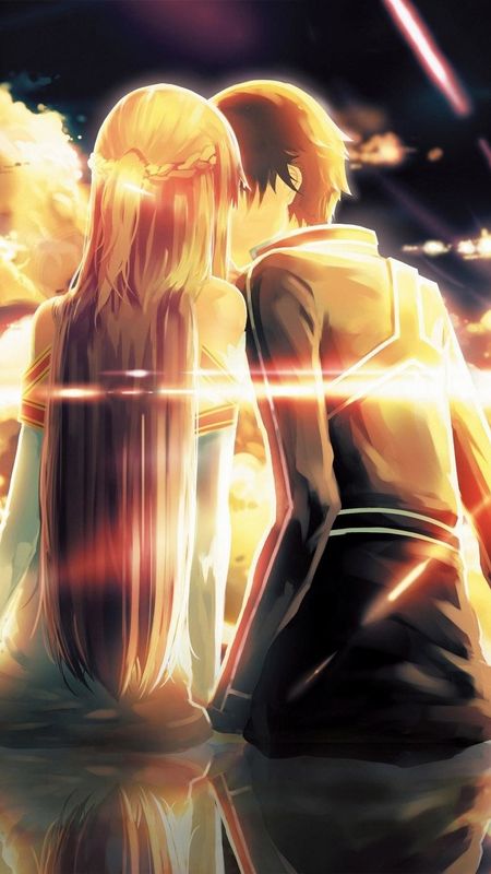 Anime Romantic Couple Kiss Wallpaper Download