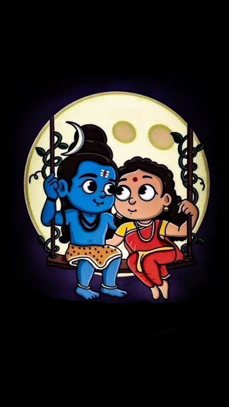 Mahadev 3d In Cartoon Effect With Parvati Maa Wallpaper Download | MobCup