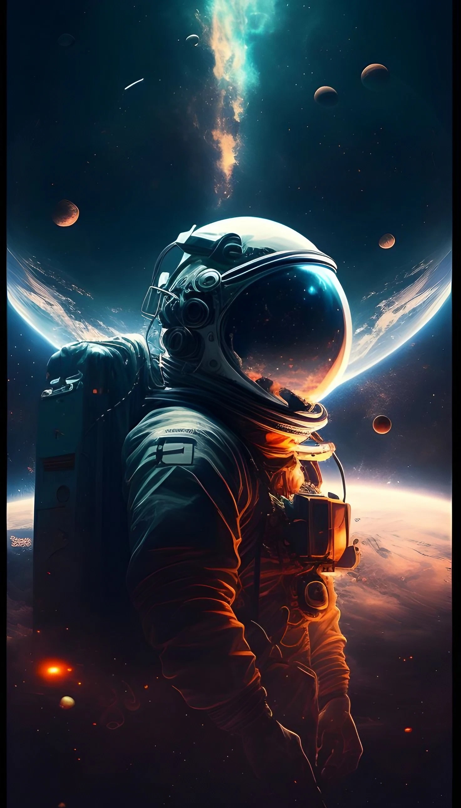 Astronaut - Planets Background