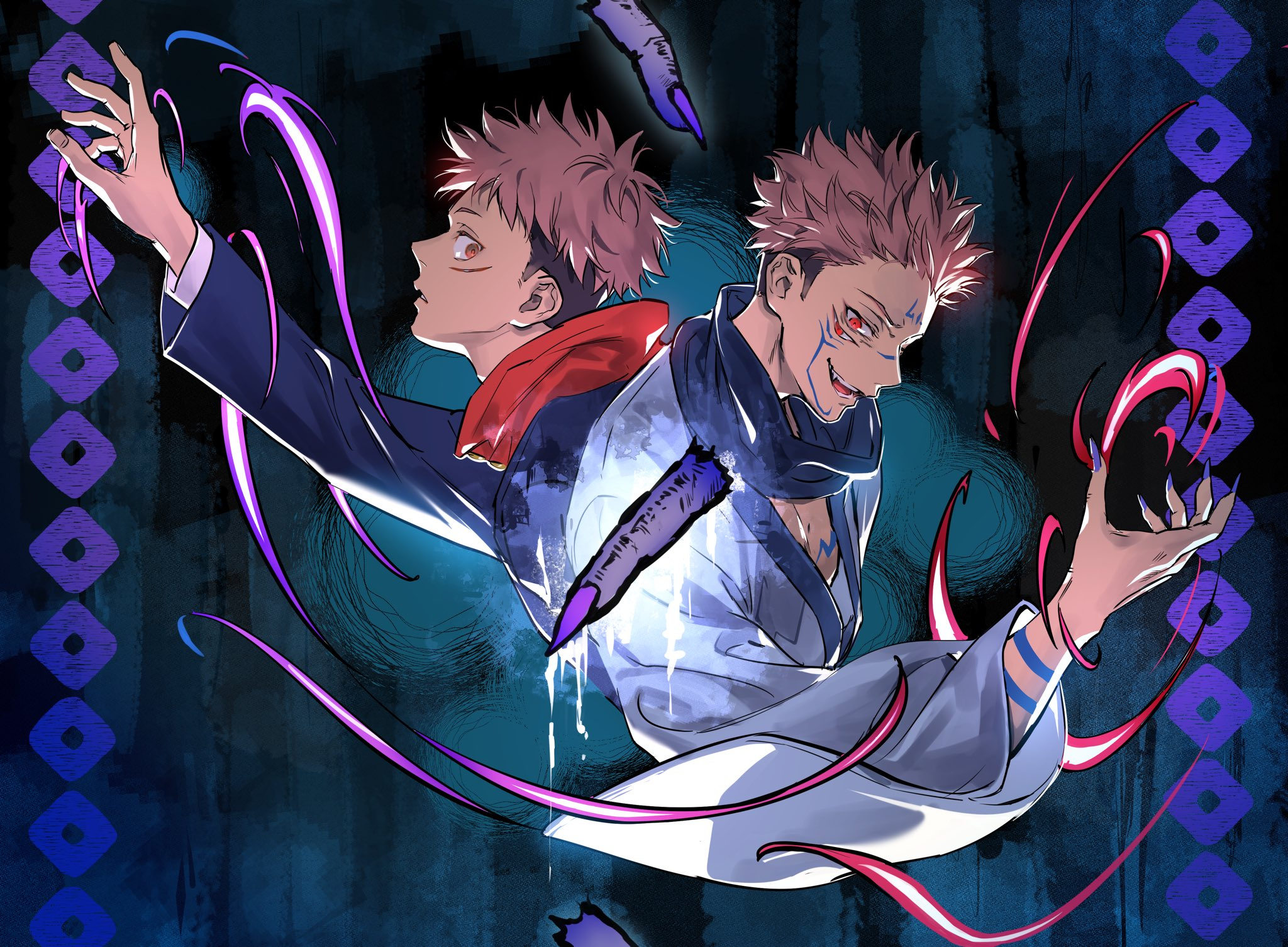 Sukuna Yuji and Itadori - Jujutsu Kaisen