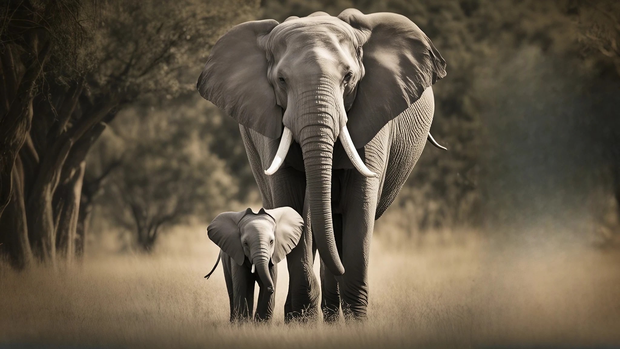 Elephant With Baby Elephant