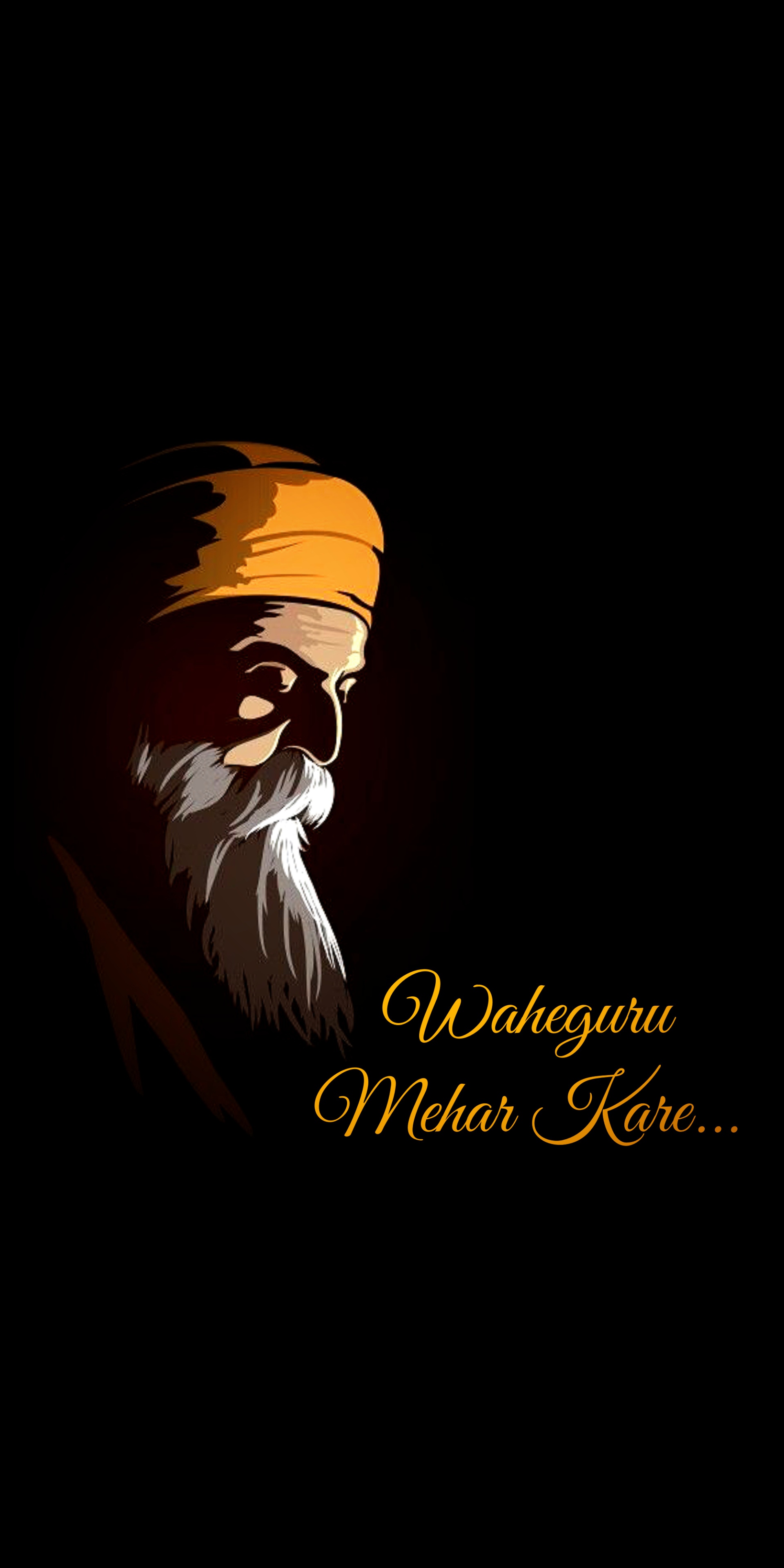 Waheguru - Black Background