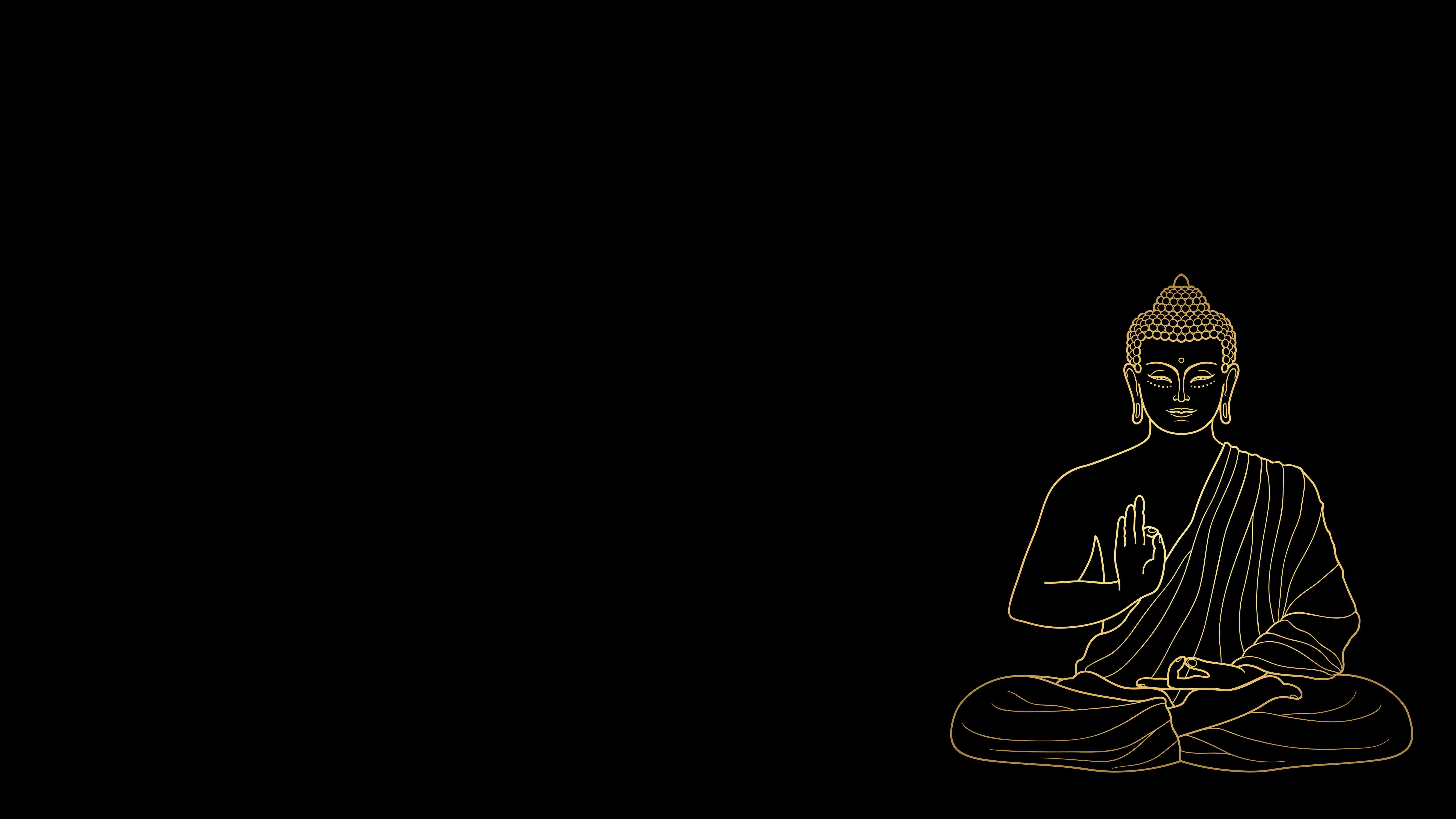 Buddha Images Hd - Golden Line Art Work