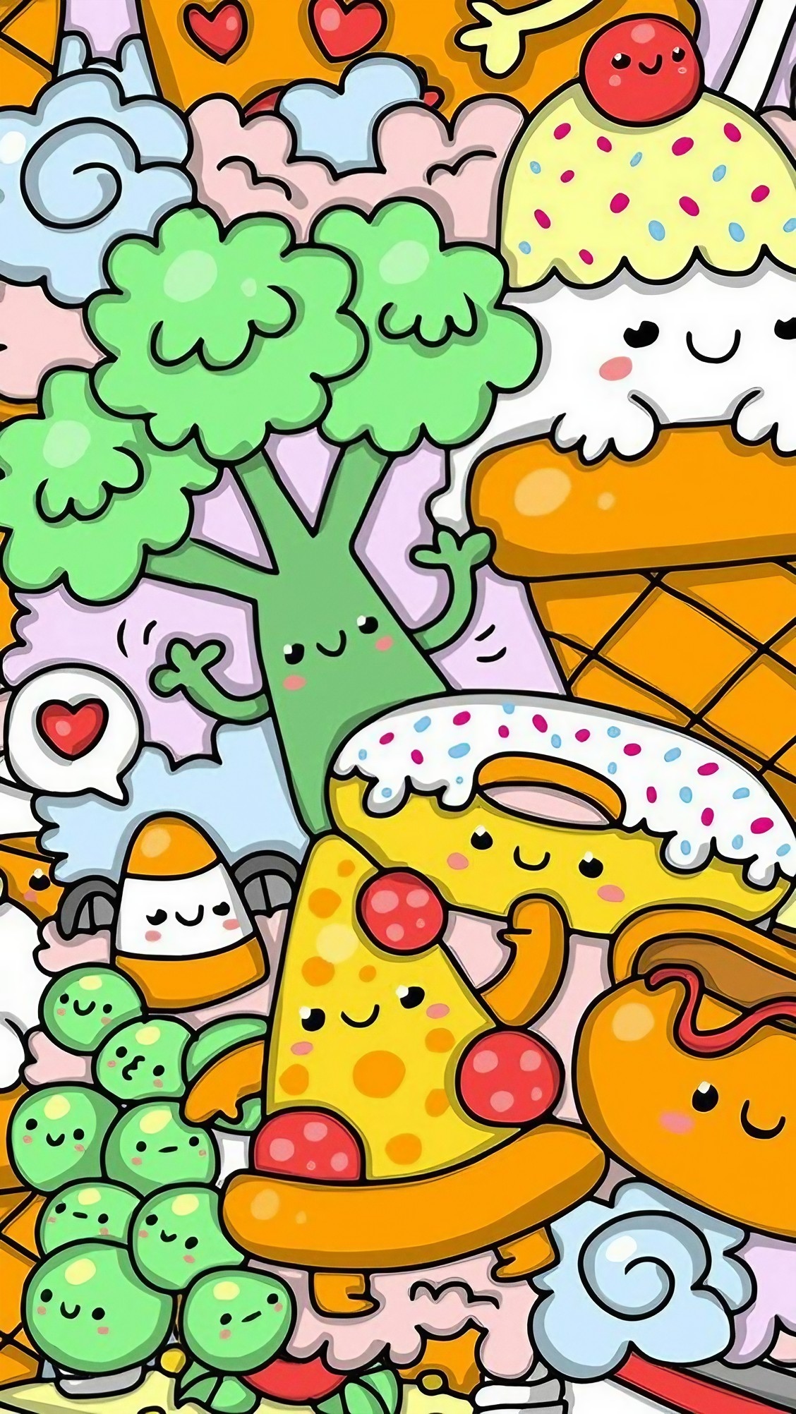 doodle art - Cute food