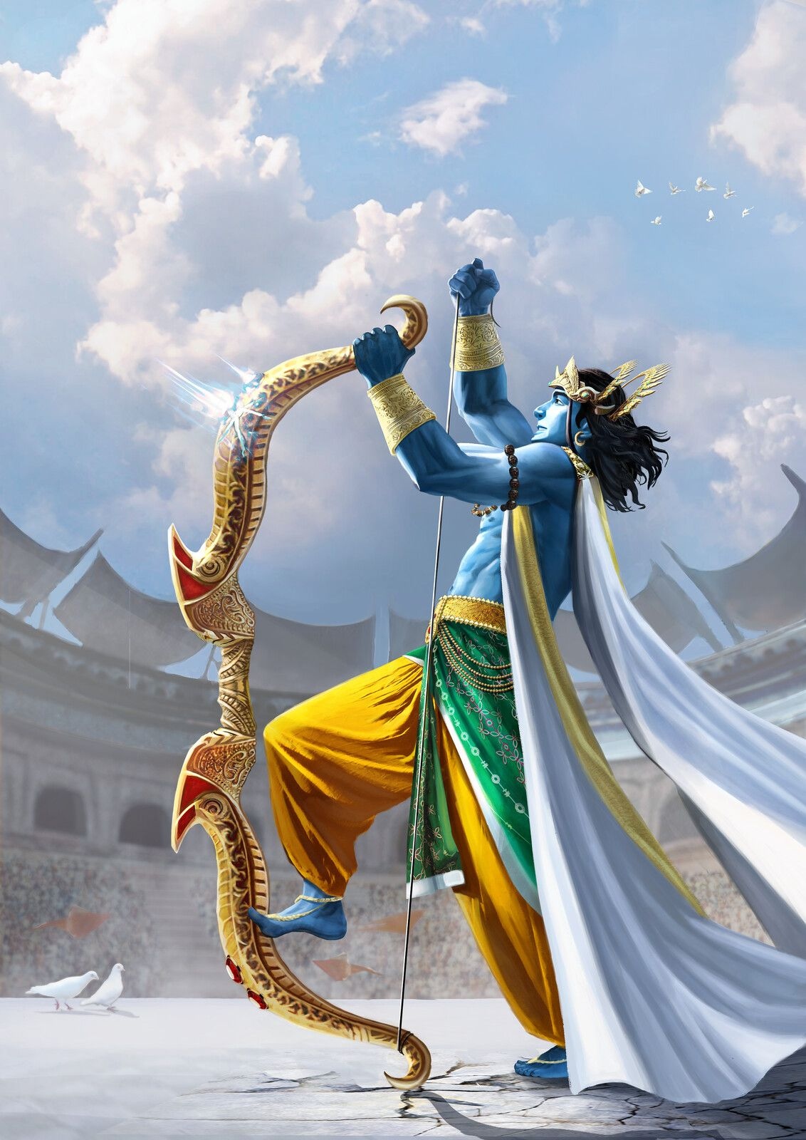 Lord Ram - Standing With Bow - Animation