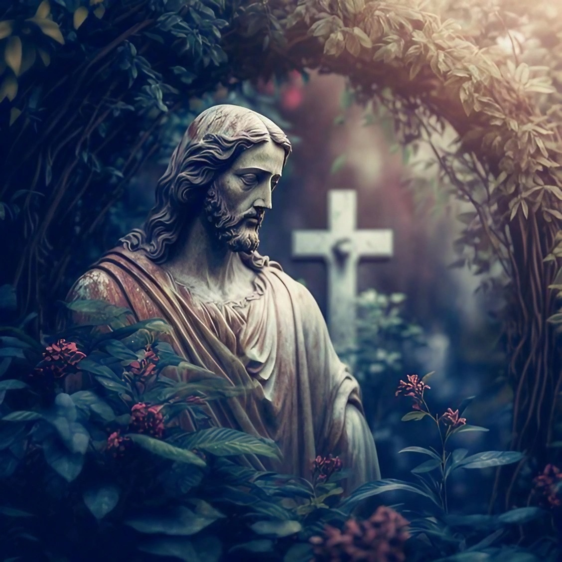 Jesus Images - Statue With Trees Background