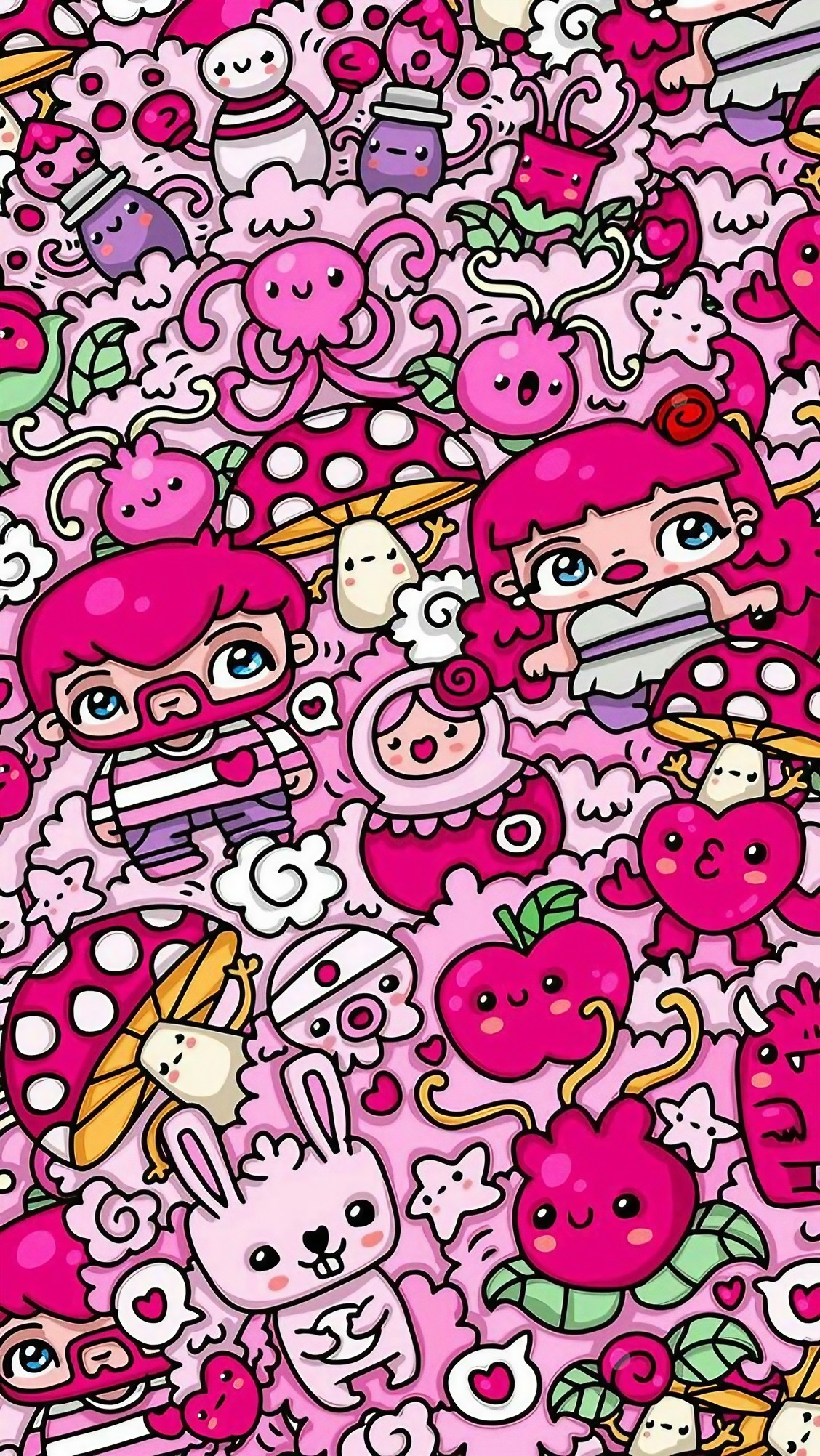 doodle art - Cartoon pink