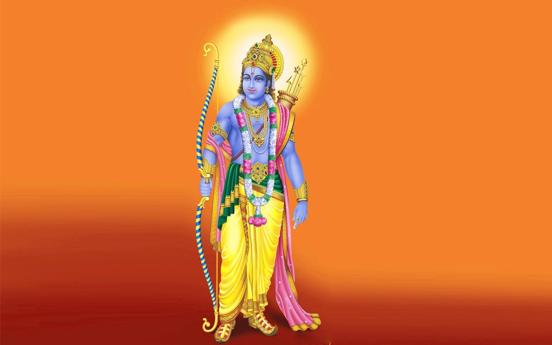 Lord Ram - orange bg ram