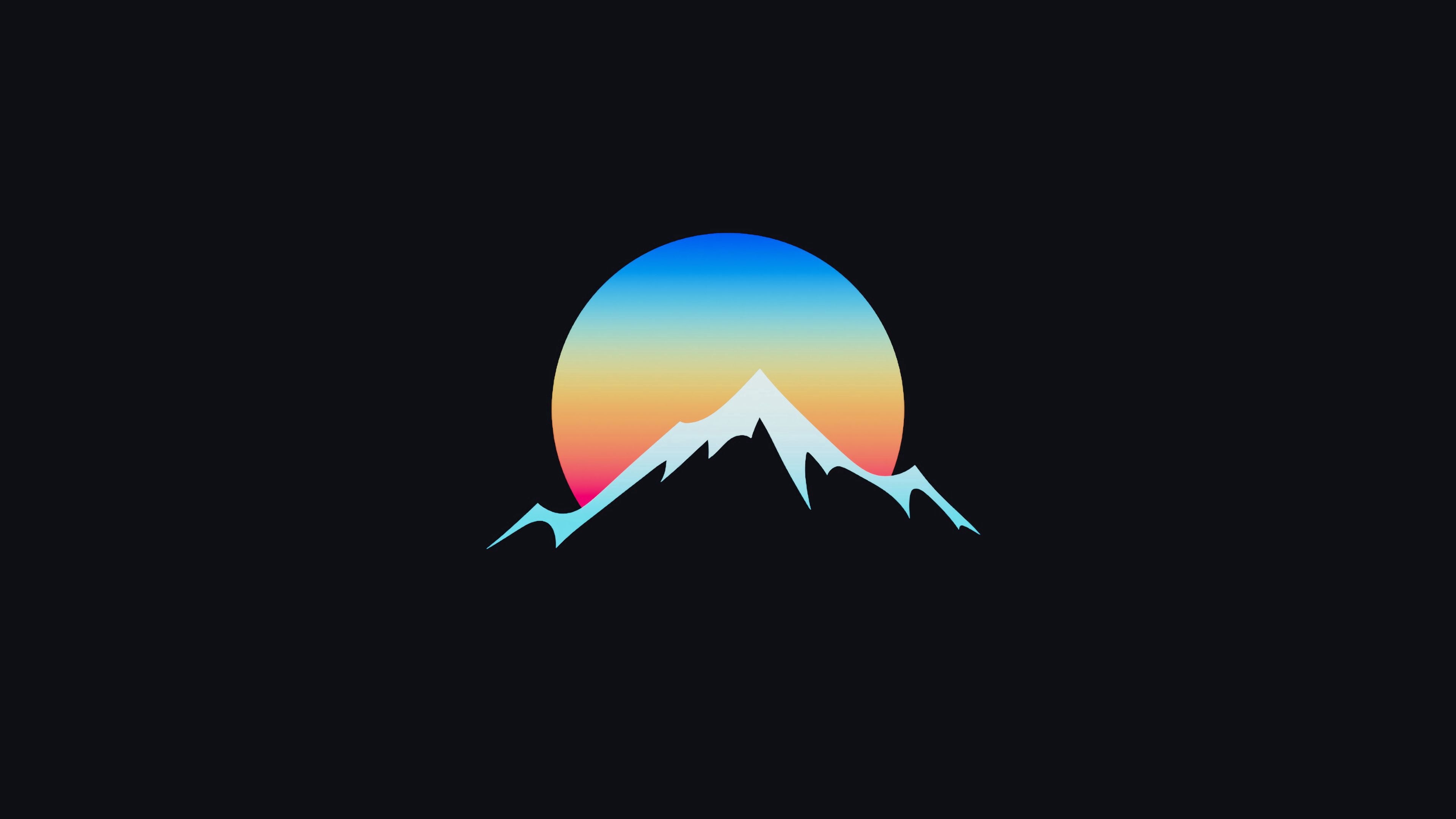 Vector art - Moon and mountain