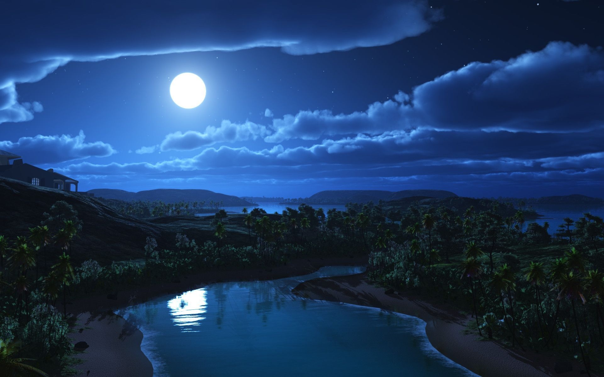 Moon Night Night Landscape