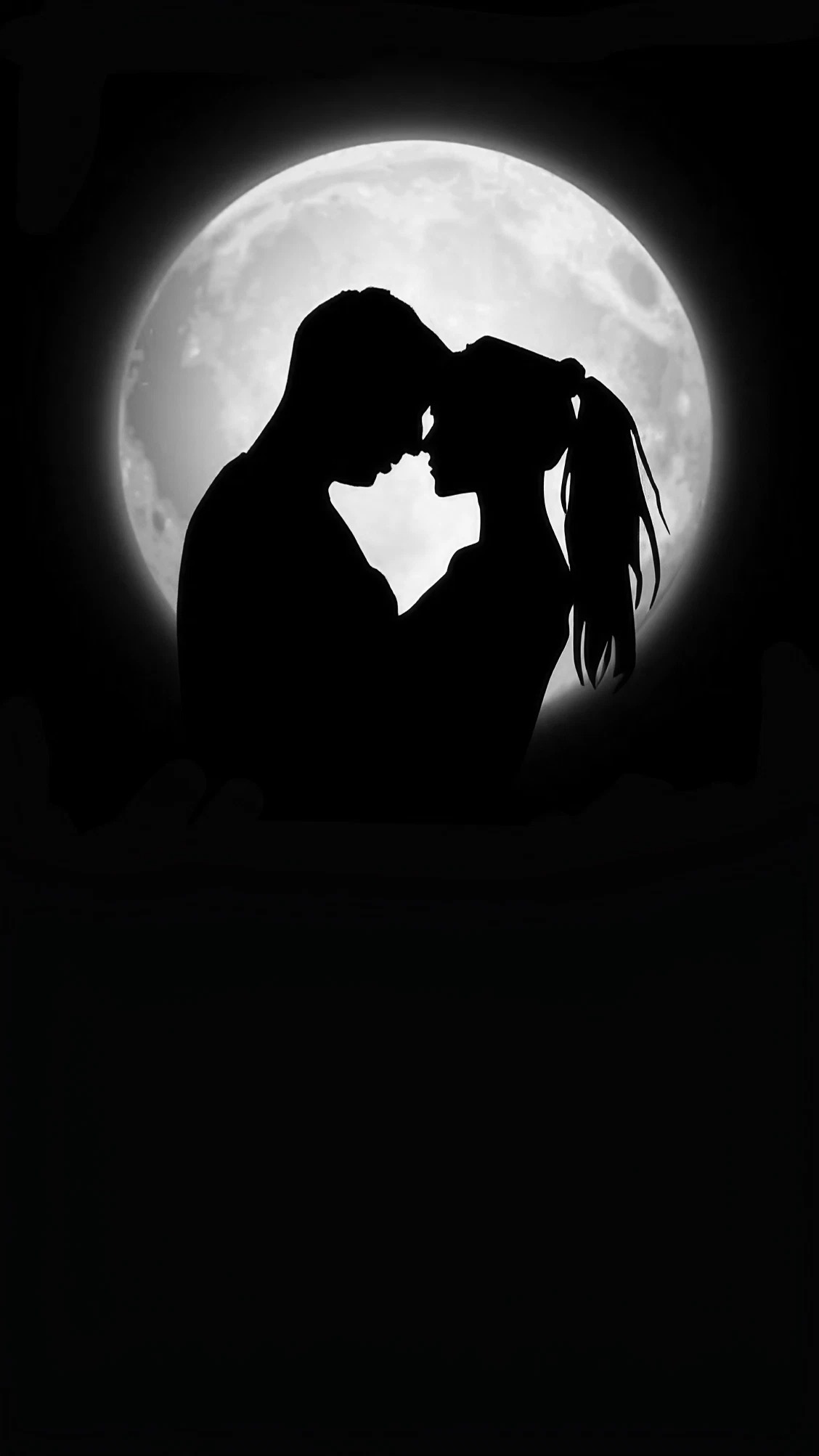 Couple Moon Silhouette