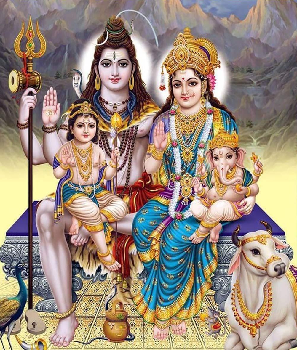 Shivji Parvati With Family