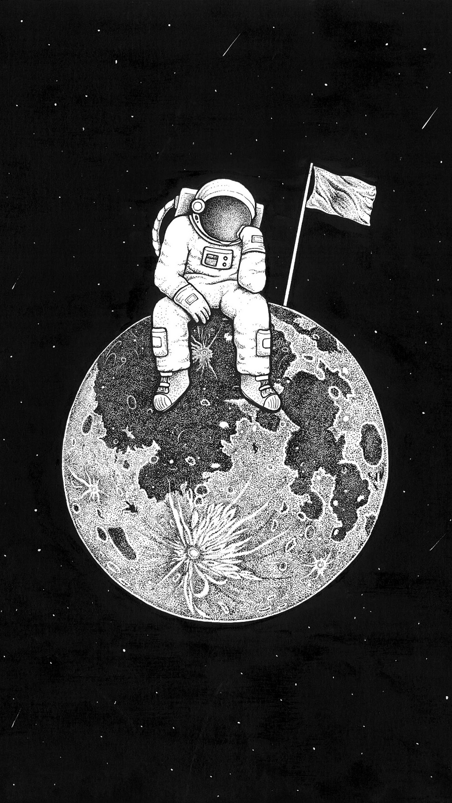 Astronaut Sad on Moon