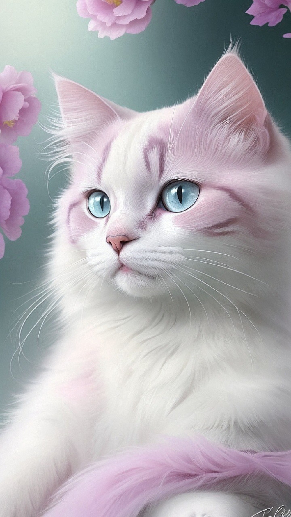 Pink Cat In Attitude - Anime