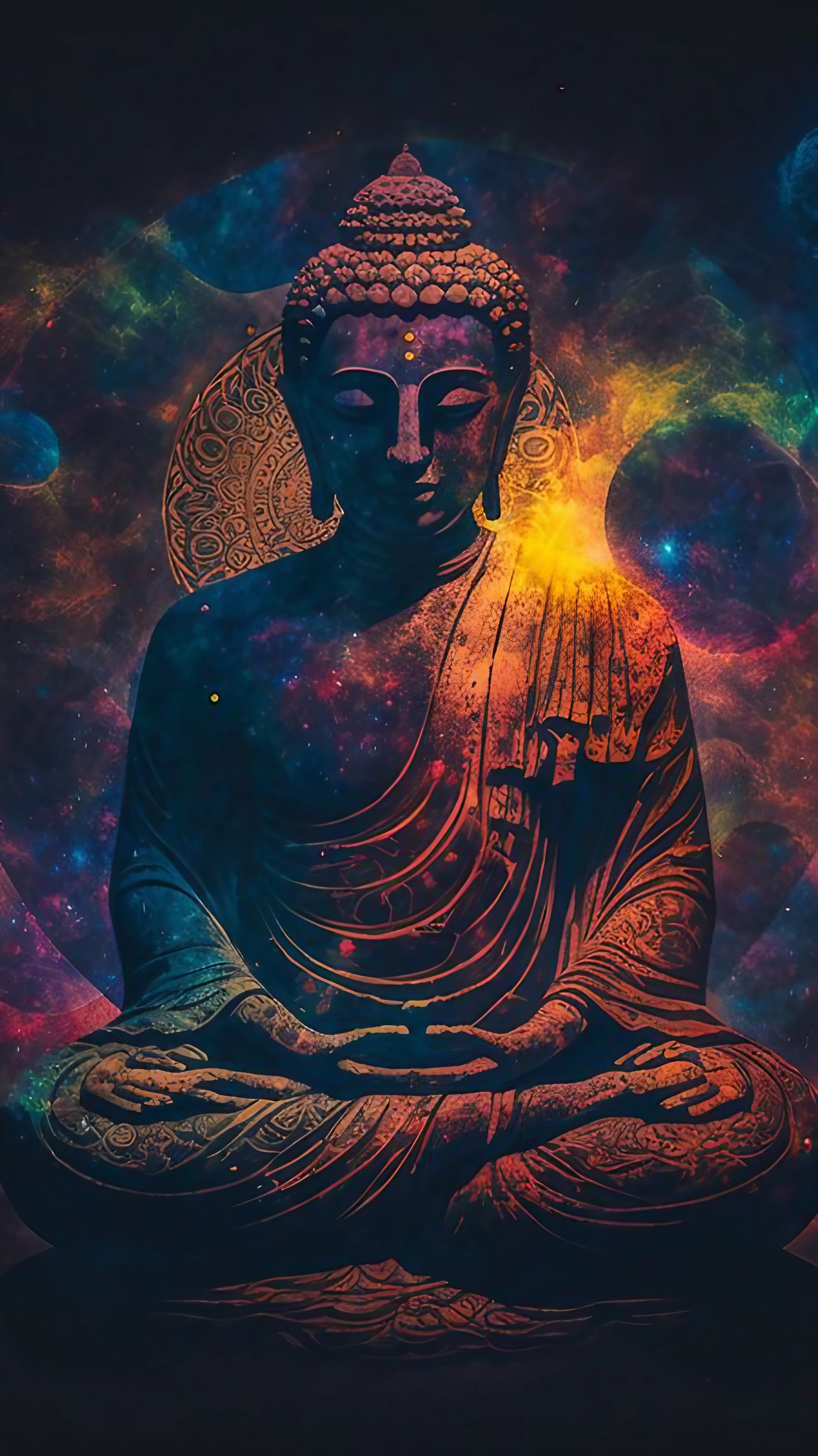 Gautam Buddha Photo - Colorful Statue